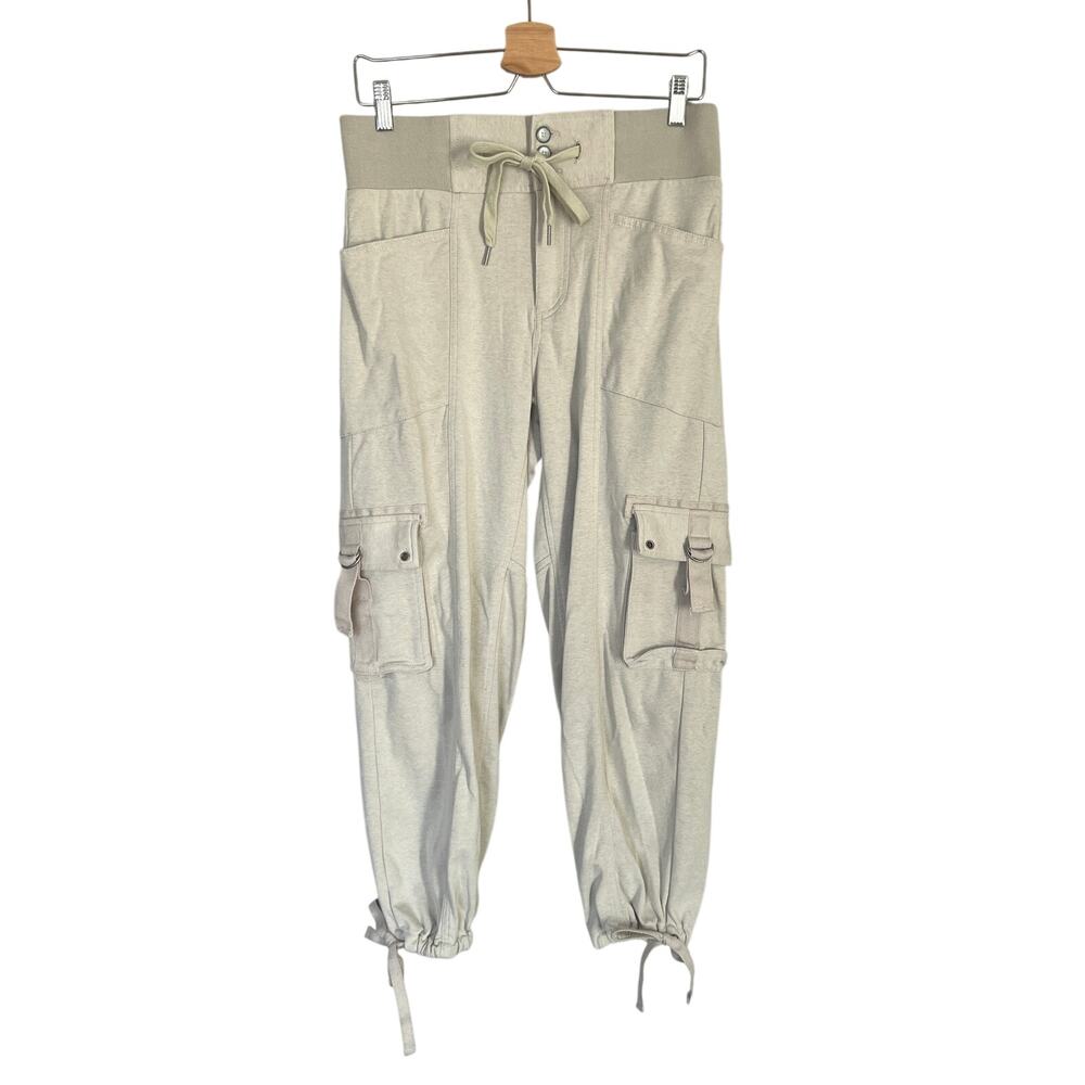 Free People Semi Charmed Cargo Jogger Pants Tan Sz XS Grunge Streetwear Relaxed - Picture 2 of 13